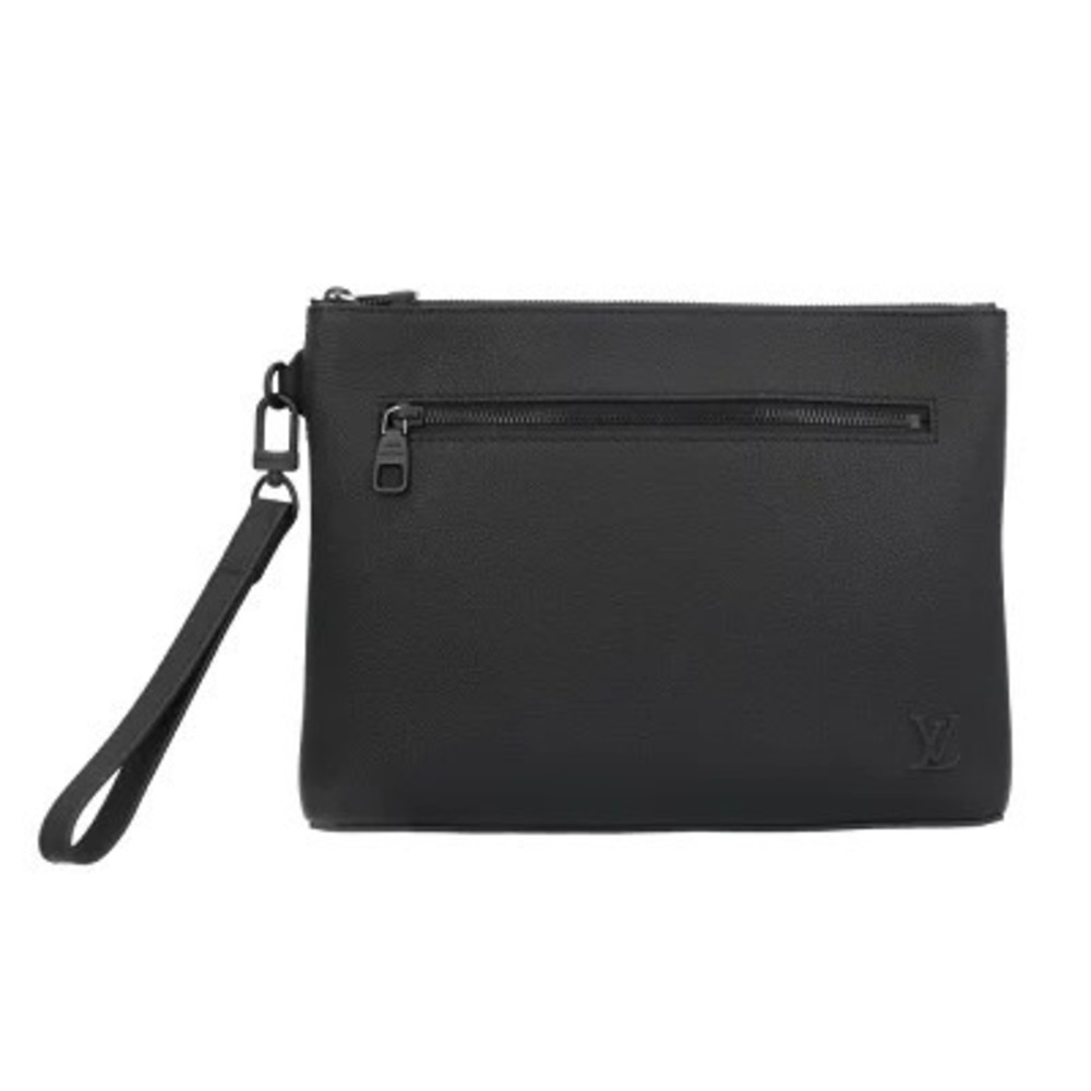 Louis Vuitton Takeoff Clutch LV Aloegram Clutch Bag Leather Black